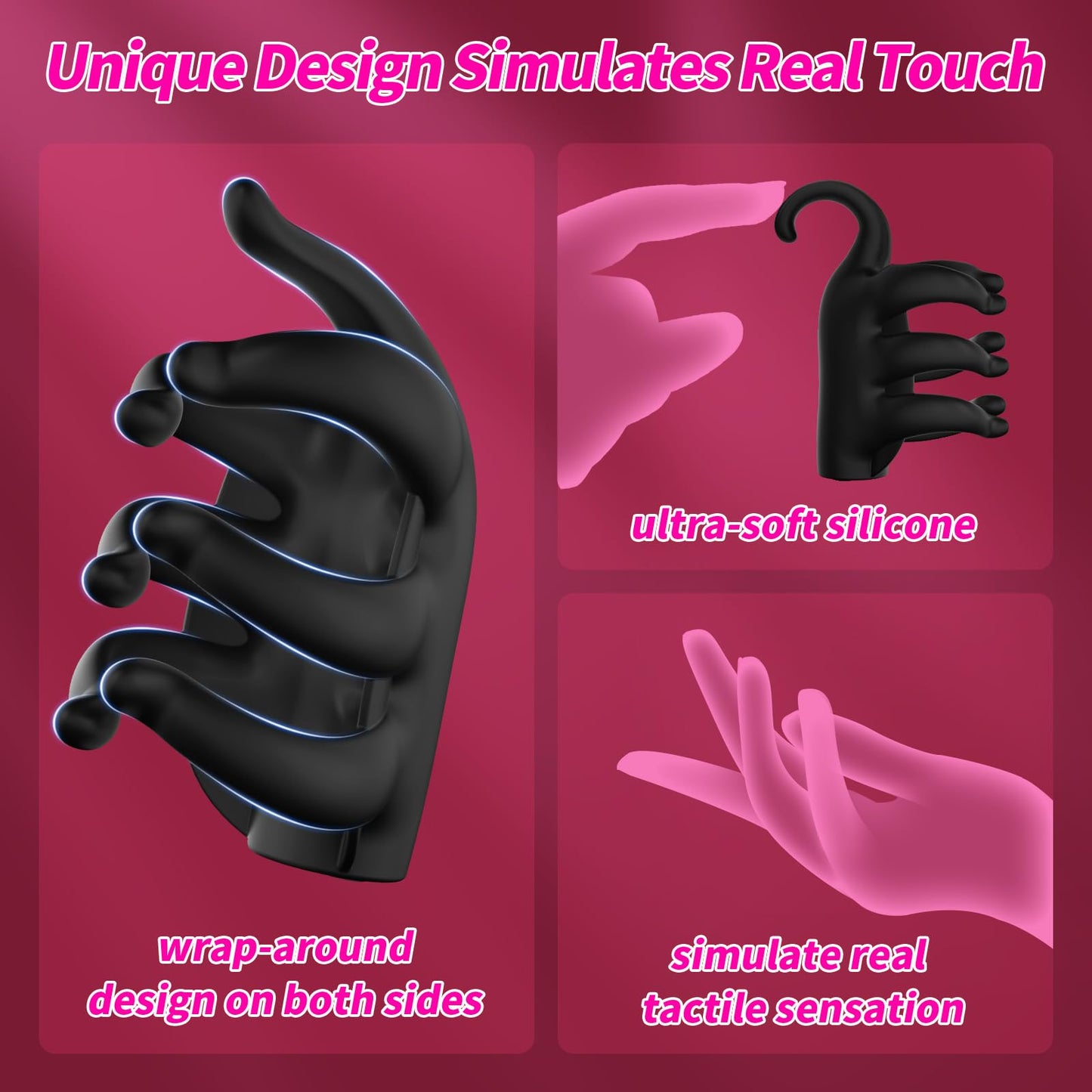 10 Vibrating Modes Penis Vibrator Finger-Shaped Penis Trainer Male Vibrator for Glans Nipple Stimulation