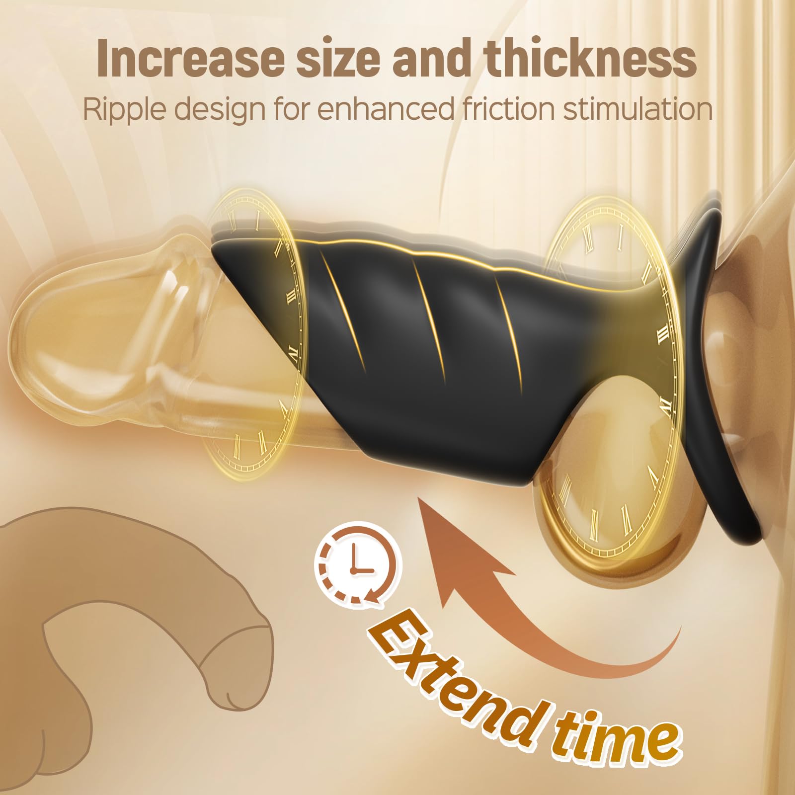 10 Vibrating Modes Penis Vibrator Penis Sleeve Cock Ring Vibrator Penis Extender