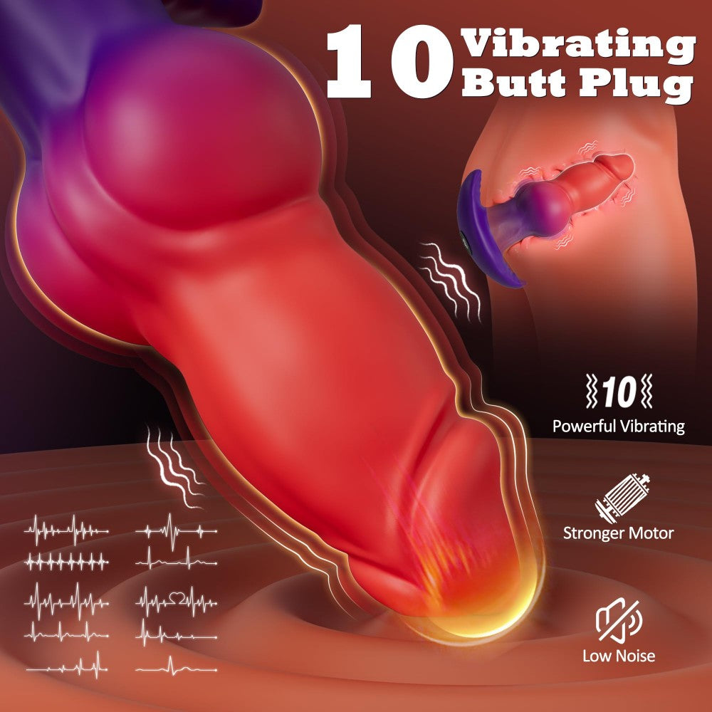 10 Vibration Modes 7" Butt Plug Anal Vibrator Large Knot Butt Plug Prostate Massager