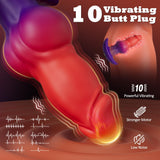 10 Vibration Modes 7" Butt Plug Anal Vibrator Large Knot Butt Plug Prostate Massager