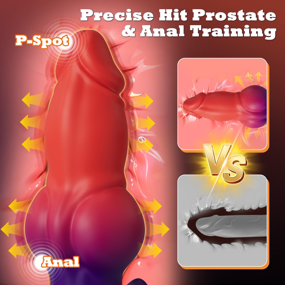 10 Vibration Modes 7" Butt Plug Anal Vibrator Large Knot Butt Plug Prostate Massager