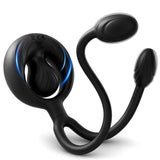 10 Vibration Modes Cock Ring with Double Ring Anal Butt Plug Prostate Massager Penis Ring Vibrator