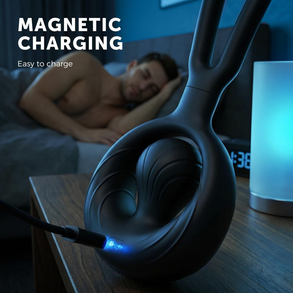 10 Vibration Modes Cock Ring with Double Ring Anal Butt Plug Prostate Massager Penis Ring Vibrator