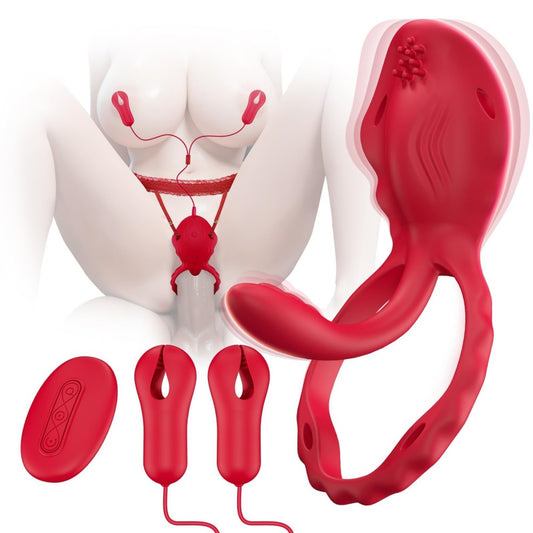 10 Vibration Modes Couples Sex Toys Nipple Clamps Vibrating Panties Vibrating Cock Ring