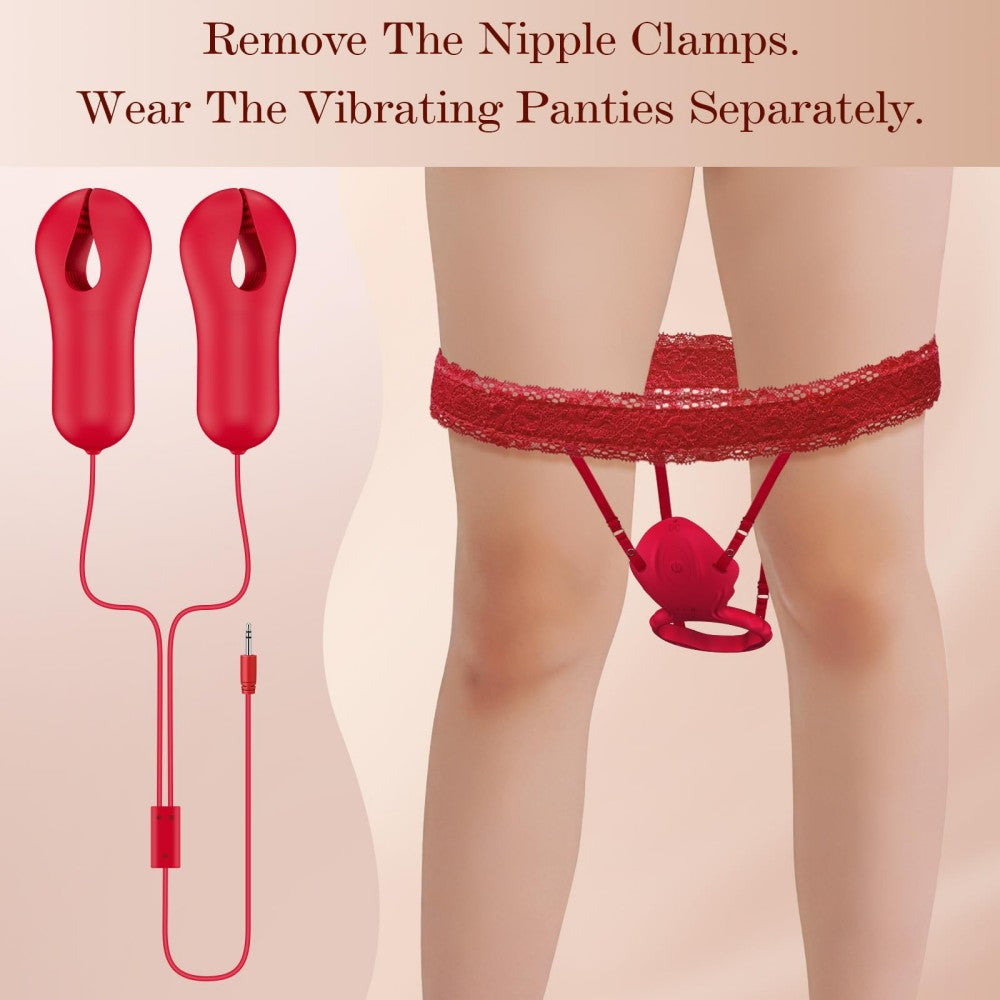 10 Vibration Modes Couples Sex Toys Nipple Clamps Vibrating Panties Vibrating Cock Ring