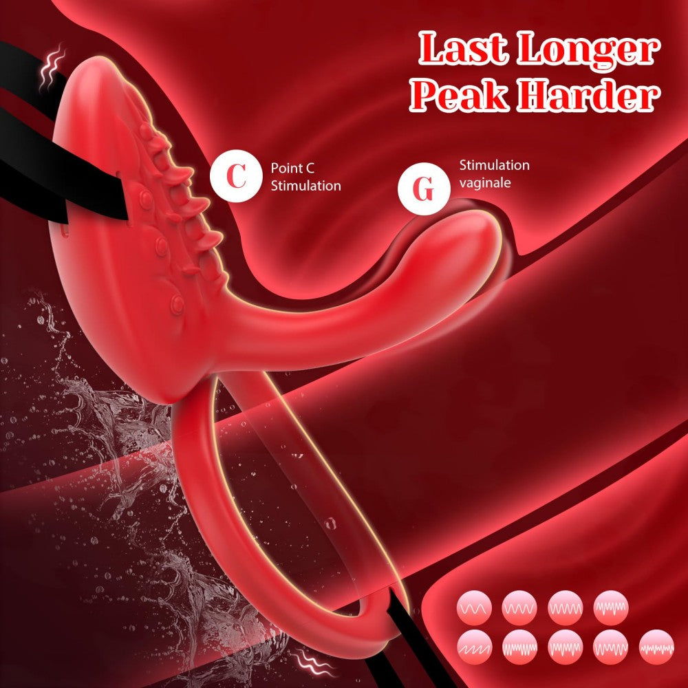 10 Vibration Modes G Spot Vibrator APP Hands Free Female Adult Toy Clitoral Stimulator Cock Ring Penis Sleeve