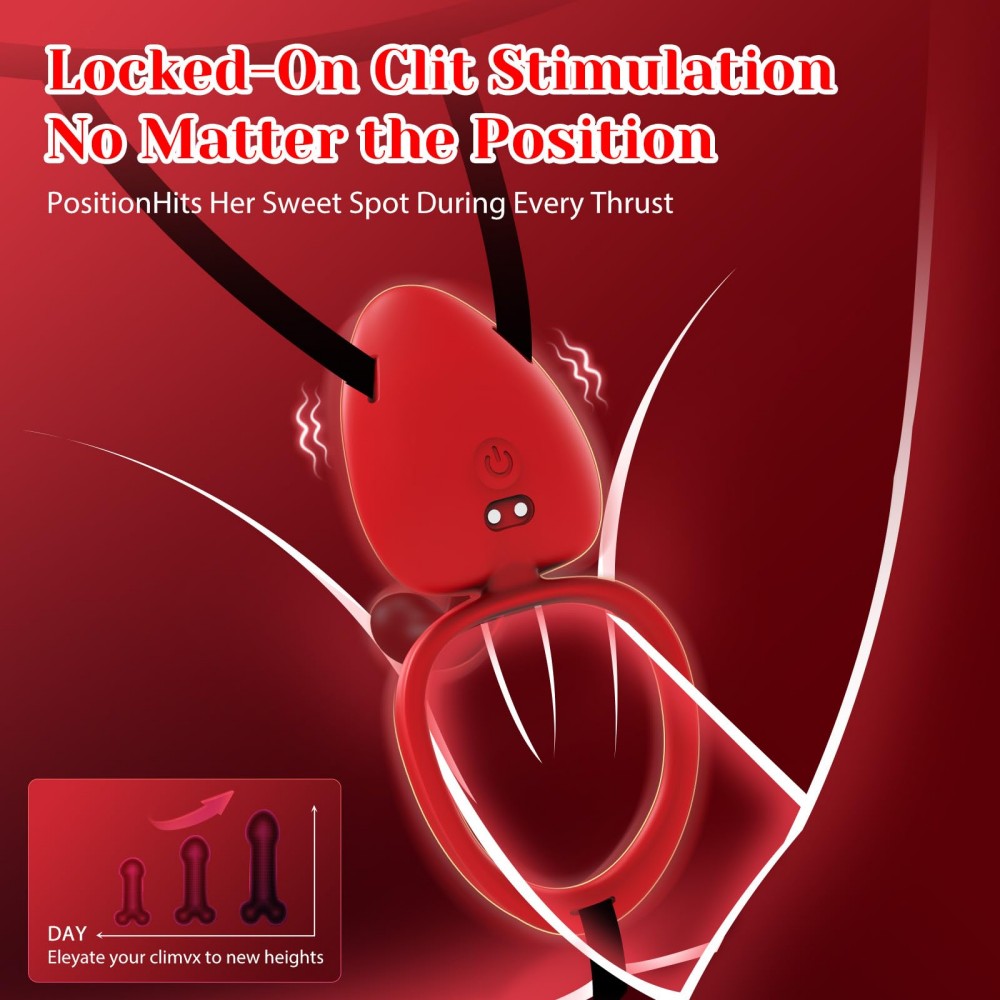 10 Vibration Modes G Spot Vibrator APP Hands Free Female Adult Toy Clitoral Stimulator Cock Ring Penis Sleeve