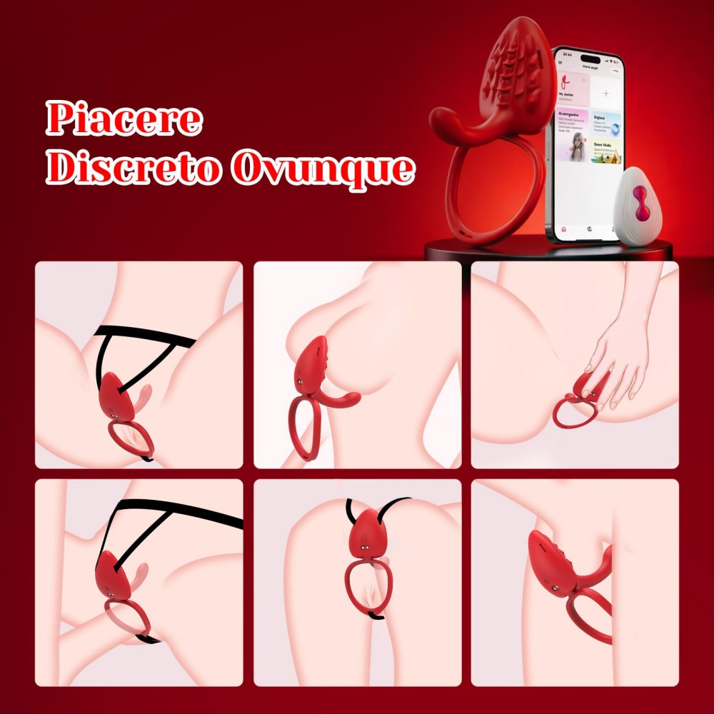 10 Vibration Modes G Spot Vibrator APP Hands Free Female Adult Toy Clitoral Stimulator Cock Ring Penis Sleeve