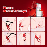 10 Vibration Modes G Spot Vibrator APP Hands Free Female Adult Toy Clitoral Stimulator Cock Ring Penis Sleeve