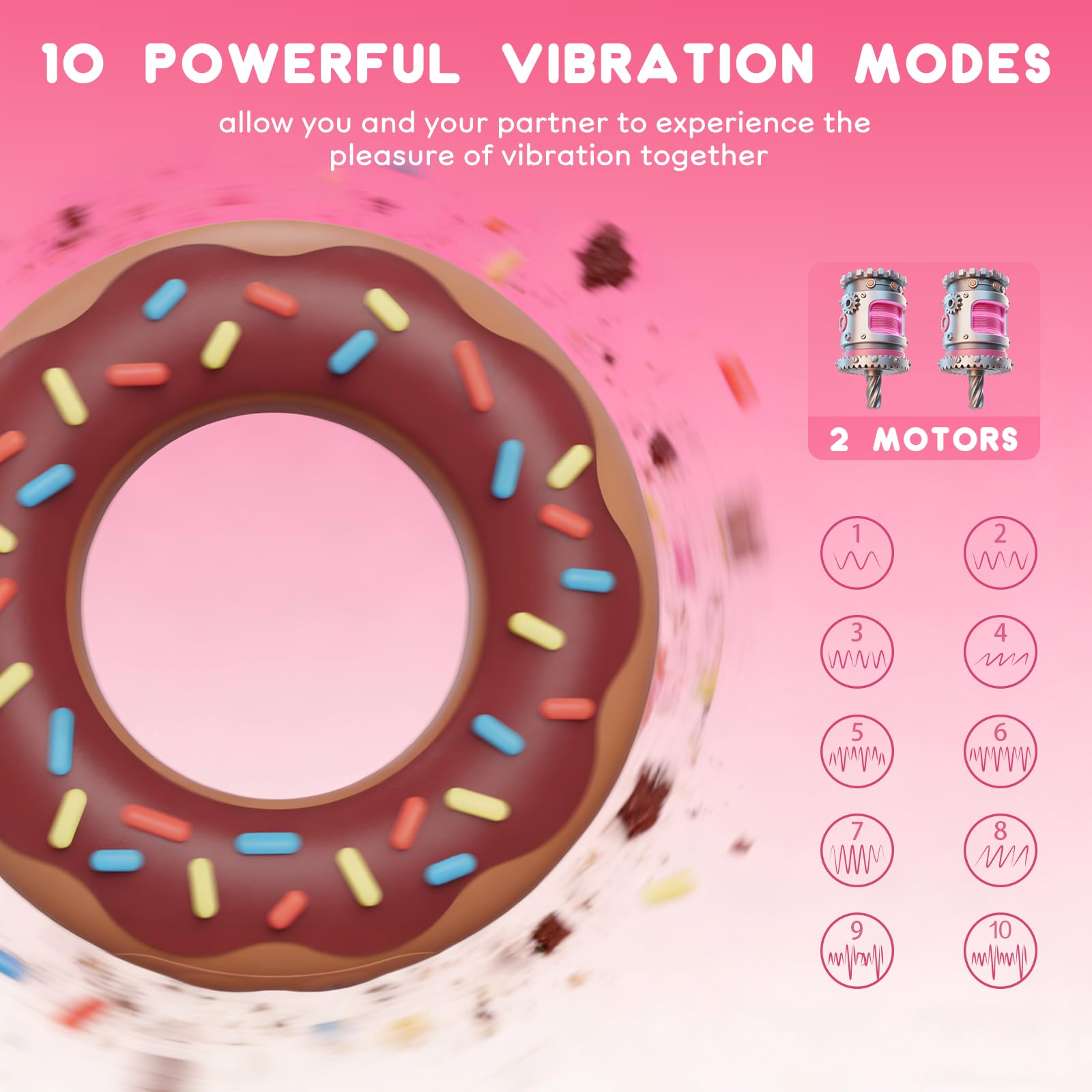 10 Vibration Modes Heating Penis Ring Vibrator for Men Erection Clitoral Stimulator Couples Sex Toys