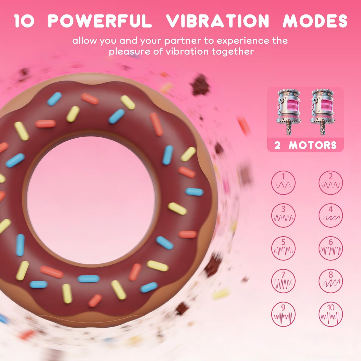 10 Vibration Modes Heating Penis Ring Vibrator for Men Erection Clitoral Stimulator Couples Sex Toys