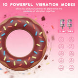 10 Vibration Modes Heating Penis Ring Vibrator for Men Erection Clitoral Stimulator Couples Sex Toys