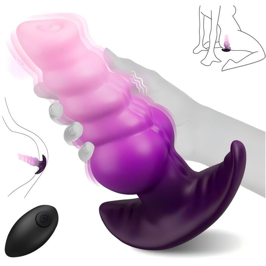 10 Vibration Modes Knot Anal Plug 7.3" Large Vibrating Butt Plug Fantasy Knot Dildo Anal Prostate Massager Silicone