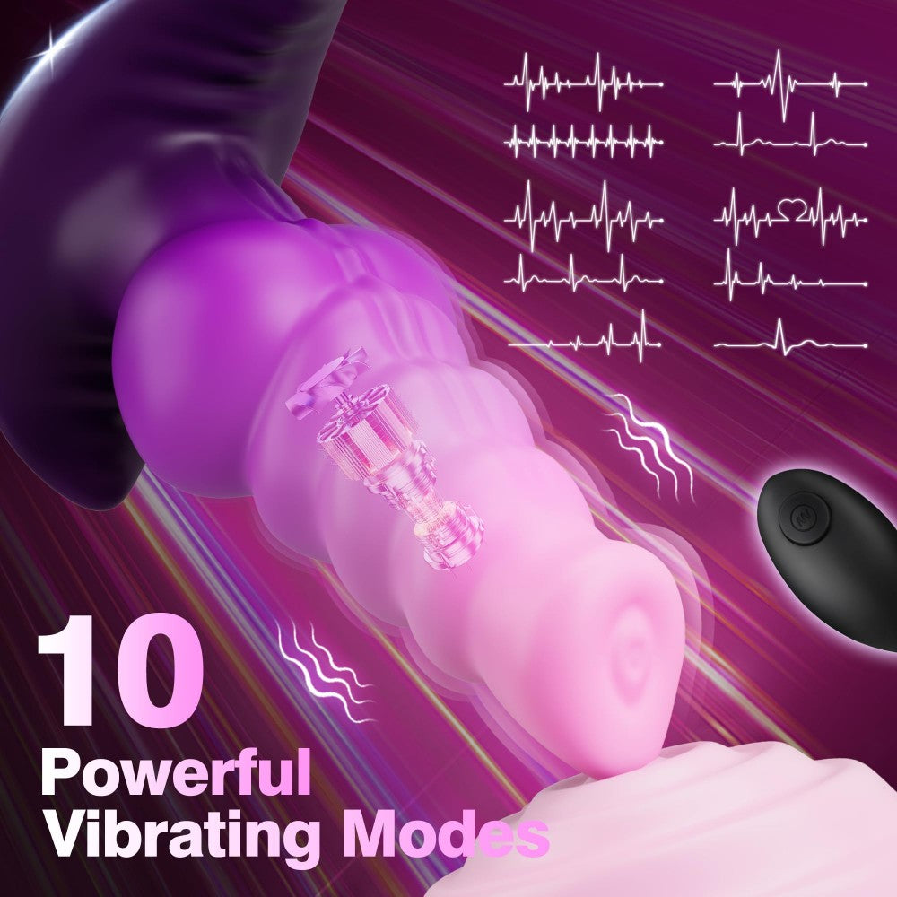 10 Vibration Modes Knot Anal Plug 7.3" Large Vibrating Butt Plug Fantasy Knot Dildo Anal Prostate Massager Silicone