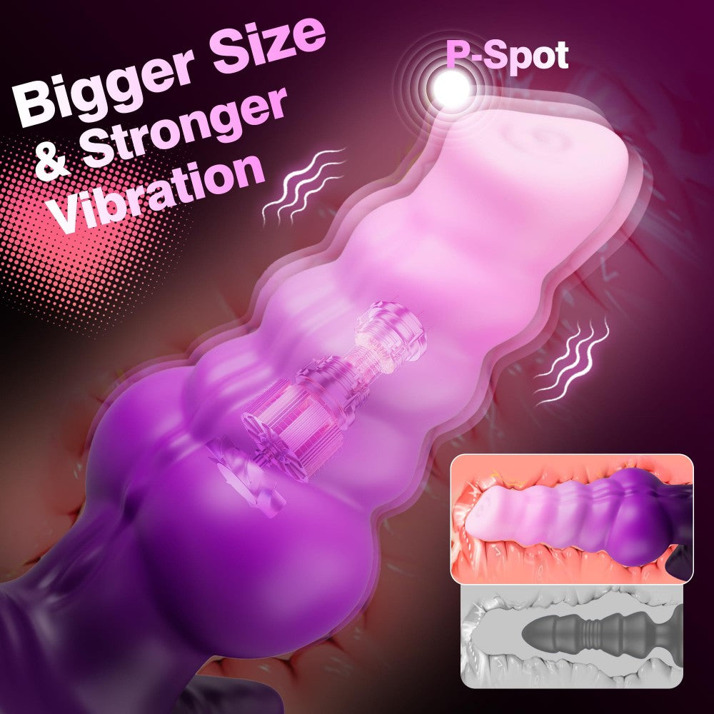 10 Vibration Modes Knot Anal Plug 7.3" Large Vibrating Butt Plug Fantasy Knot Dildo Anal Prostate Massager Silicone