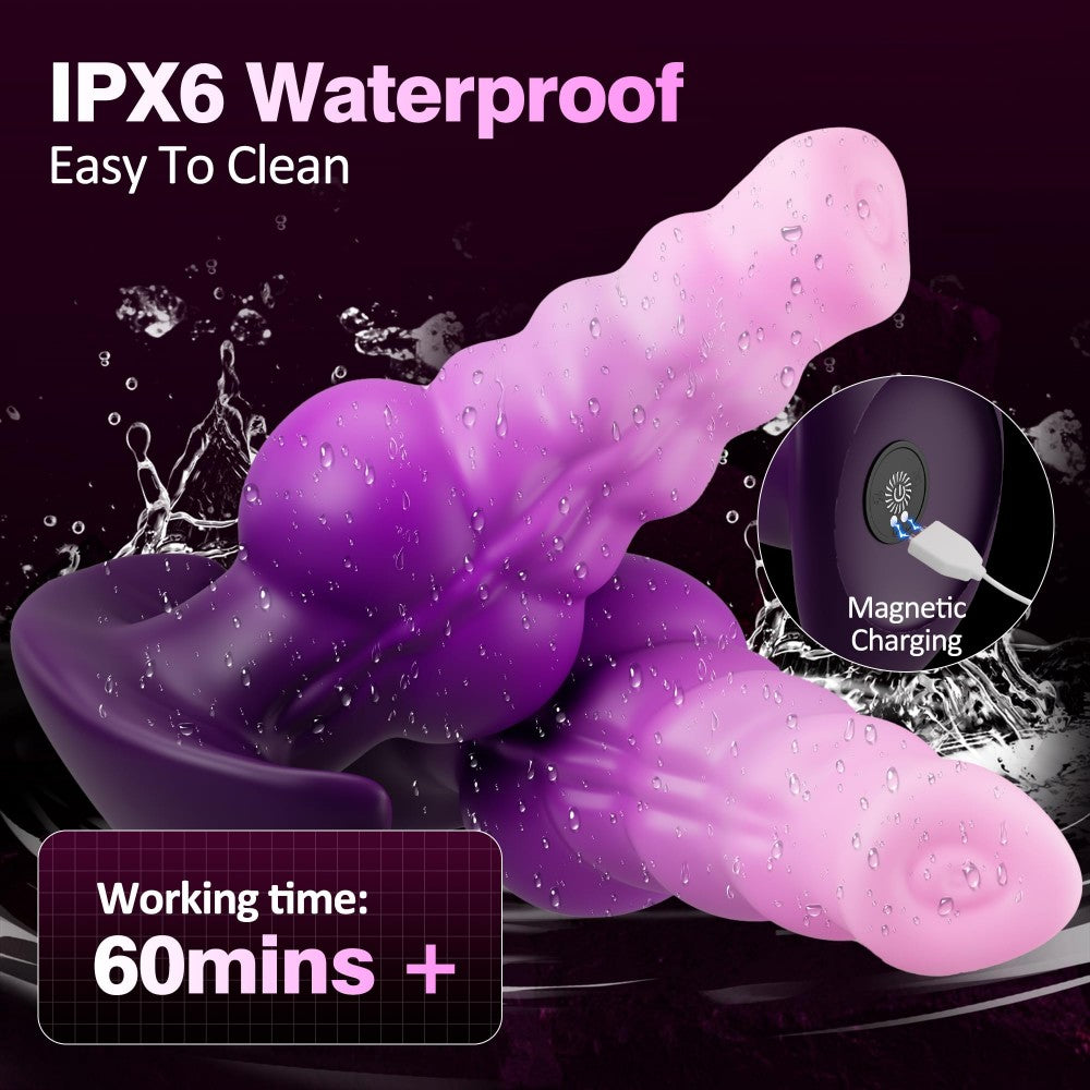 10 Vibration Modes Knot Anal Plug 7.3" Large Vibrating Butt Plug Fantasy Knot Dildo Anal Prostate Massager Silicone