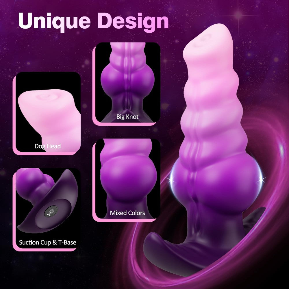 10 Vibration Modes Knot Anal Plug 7.3" Large Vibrating Butt Plug Fantasy Knot Dildo Anal Prostate Massager Silicone