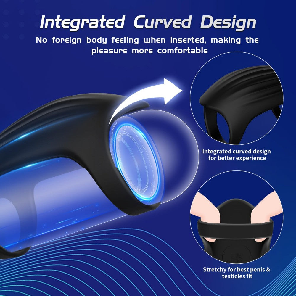 10 Vibration Modes Penis Ring for Couples Half-Wrapped Penis Extender Sleeve G-Spot & P-Spot Stimulation Penis Sleeve