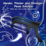 10 Vibration Modes Penis Ring for Couples Half-Wrapped Penis Extender Sleeve G-Spot & P-Spot Stimulation Penis Sleeve