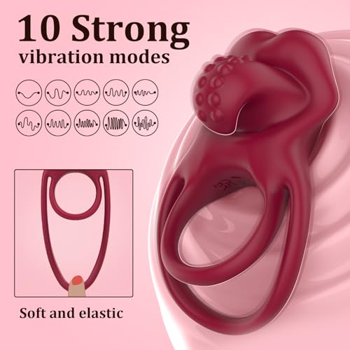 10 Vibrations Couples Sex Toys Vibrating Cock Ring Clitoral Vibrator, Pleasure Penis Ring Clitoral Stimulator