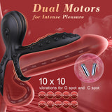 10 Vibrations Stamina & Girth Enhancement Octopus-Shaped Cockring Couple Sex Toy for Clitoral