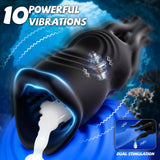 10 Vibrations, Realistic Lips & Tentacle Texture Stimulation Stroker, 360° Full-Surround Blowjob Penis Vibrator