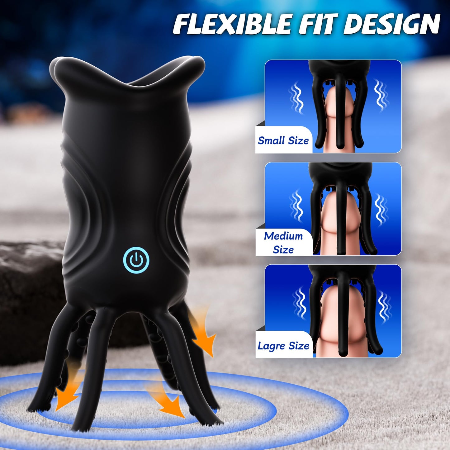 10 Vibrations, Realistic Lips & Tentacle Texture Stimulation Stroker, 360° Full-Surround Blowjob Penis Vibrator