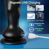10 Wriggling & 10 Vibrating Anal Beads Remote Control Anal Dildo Butt Plug with Suction Cup