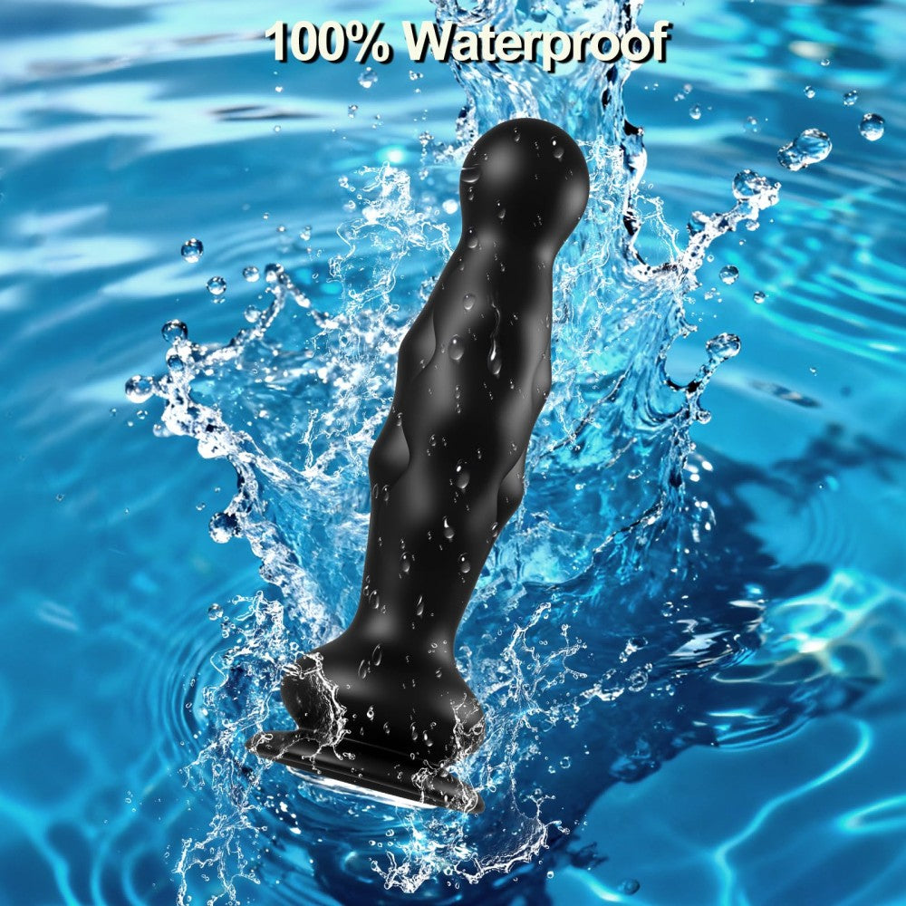 10 Wriggling & 10 Vibrating Anal Beads Remote Control Anal Dildo Butt Plug with Suction Cup