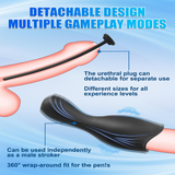 10 Vibration Modes Male Stroker with 3 Urethral Plugs Penis Trainer Vibrators Adult Toys