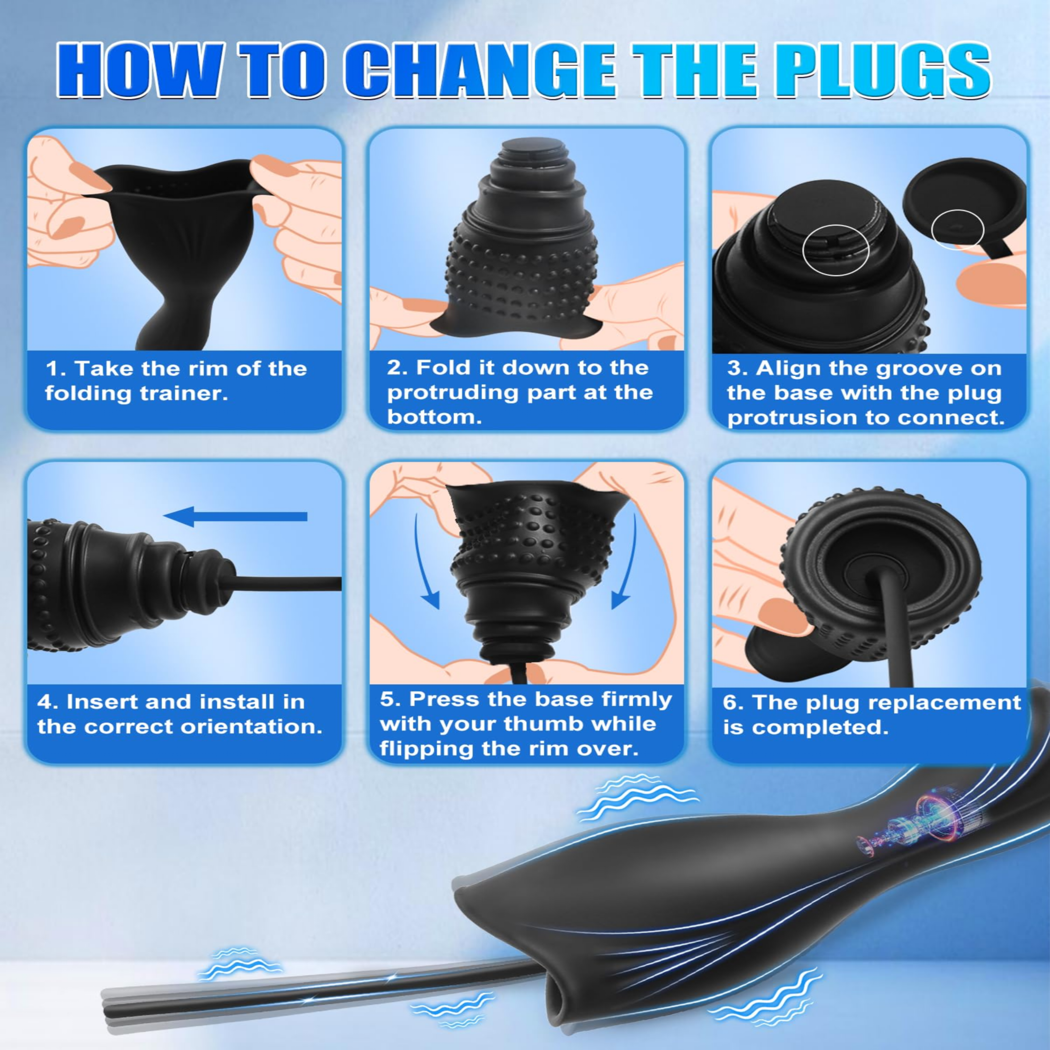 10 Vibration Modes Male Stroker with 3 Urethral Plugs Penis Trainer Vibrators Adult Toys