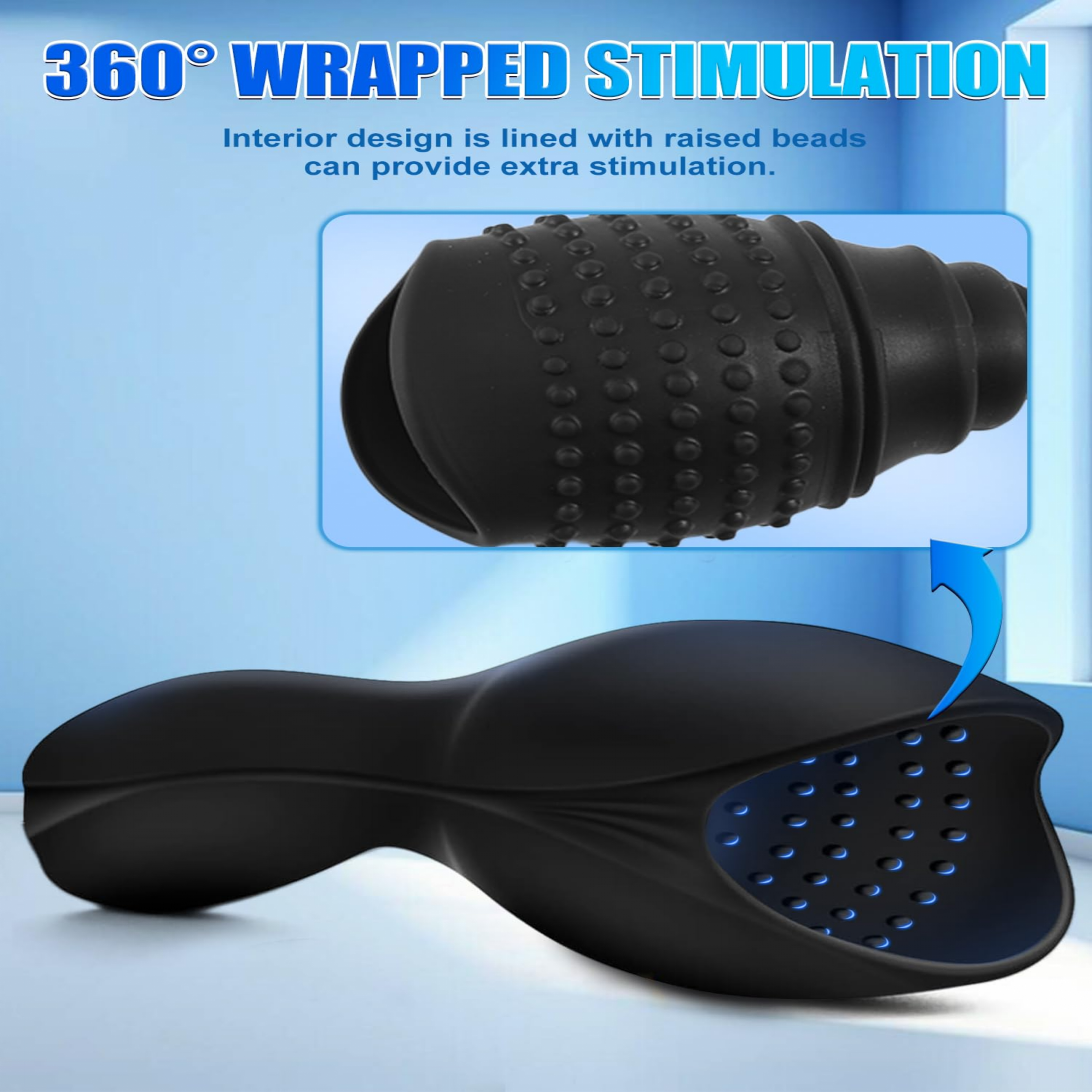 10 Vibration Modes Male Stroker with 3 Urethral Plugs Penis Trainer Vibrators Adult Toys