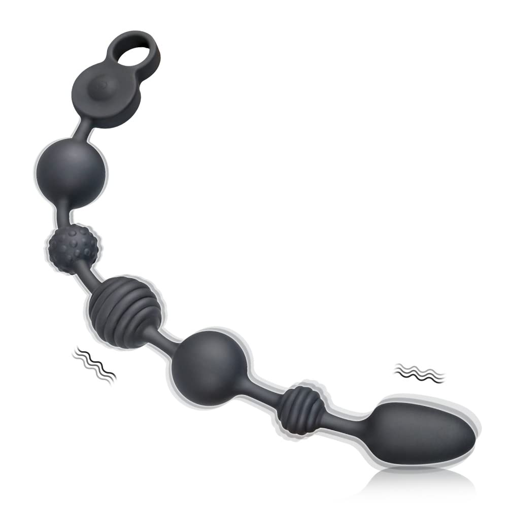 10 Vibration Modes Silicone Anal Vibrator with 3 Powerful Motors for Men Vibrating Anal Beads