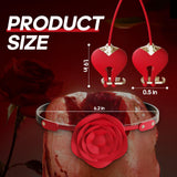 Sweet Surrender - Rose Ball Gag with Leash & Vibrating Nipple Clamps - propinkup