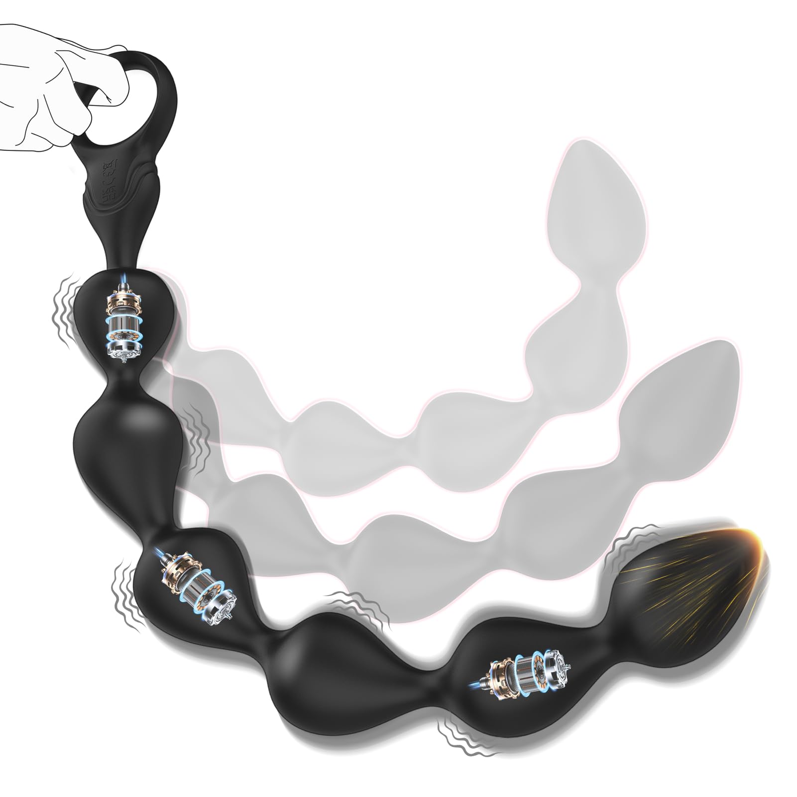 14.4 Inch Soft Liquid Silicone 10 Vibration Modes Anal Beads Anal Toy Anal Sex Toys