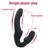 10 Frequency Vibration Remote Control Double End Strap on Dildo for Lesbian/Couple