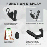 Samurai APP Control 9 Thrusting Anal Plug Remote Control Anal Vibrator Prostate Massager With Cock Ring