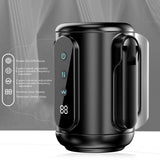 Handheld Masturbator with 6 Vibrating Thrusting Modes 3 Speeds Double Insertable Male Masturbation Cup