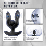 Expand Inflatable Anal Plug 10 Vibration Modes G spot Stimulator Prostate Massager
