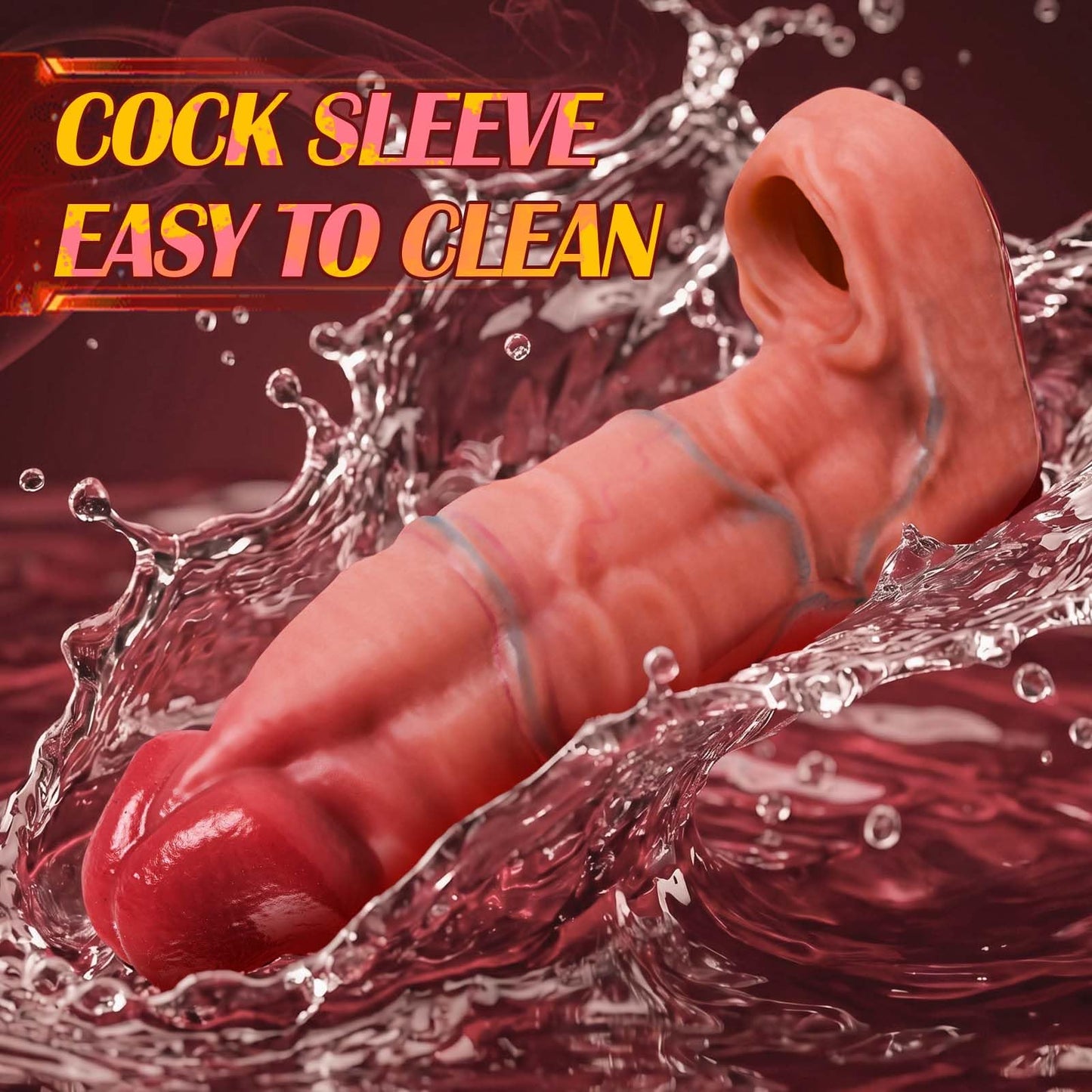 2.28'' Diameter Large Realistic Penis Sleeve Male Sex Toys Cock Ring Penis Extender Enlarger Penis Ring