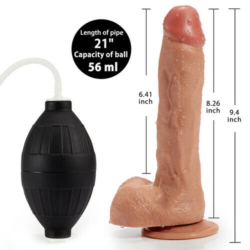 Squirting Ejaculating Plus Size Realistic Dildo with Strong Suction Cup 9.4 Inch