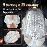 Upgraded Tornado 5 Sucking & 10 Vibrating Transparent Dual Motor Male Masturbation Cup