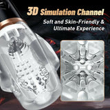 Upgraded Tornado 5 Sucking & 10 Vibrating Transparent Dual Motor Male Masturbation Cup