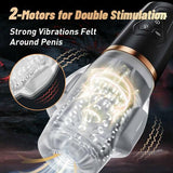 Upgraded Tornado 5 Sucking & 10 Vibrating Transparent Dual Motor Male Masturbation Cup