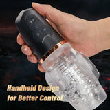 Upgraded Tornado 5 Sucking & 10 Vibrating Transparent Dual Motor Male Masturbation Cup