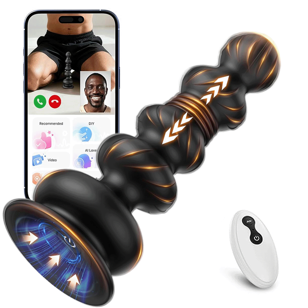App Control 10 Vibrating Thrusting Anal Beads Prostate Massager Anal Plug Male Sex Toys