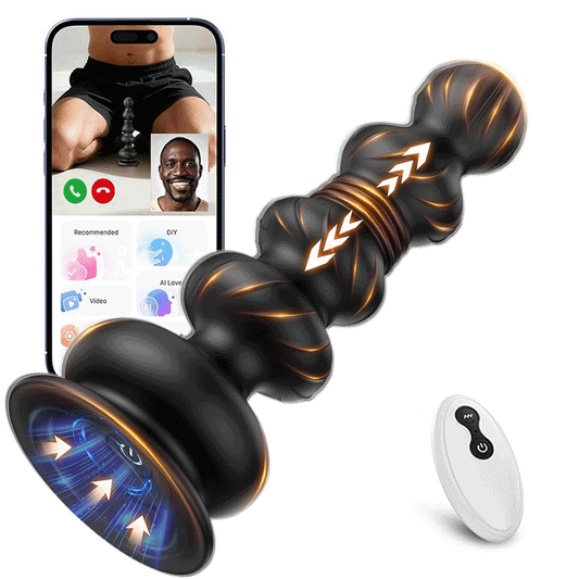 App Control 10 Vibrating Thrusting Anal Beads Prostate Massager Anal Plug Male Sex Toys