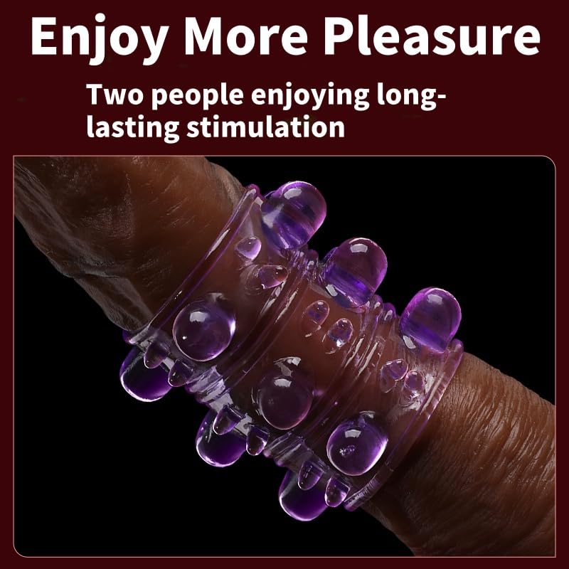 2 Pcs Penis Sleeve Girth Enhancer Sleeve With Large Particles for Men Erection Penis Enlarger,Cock Rings for Men