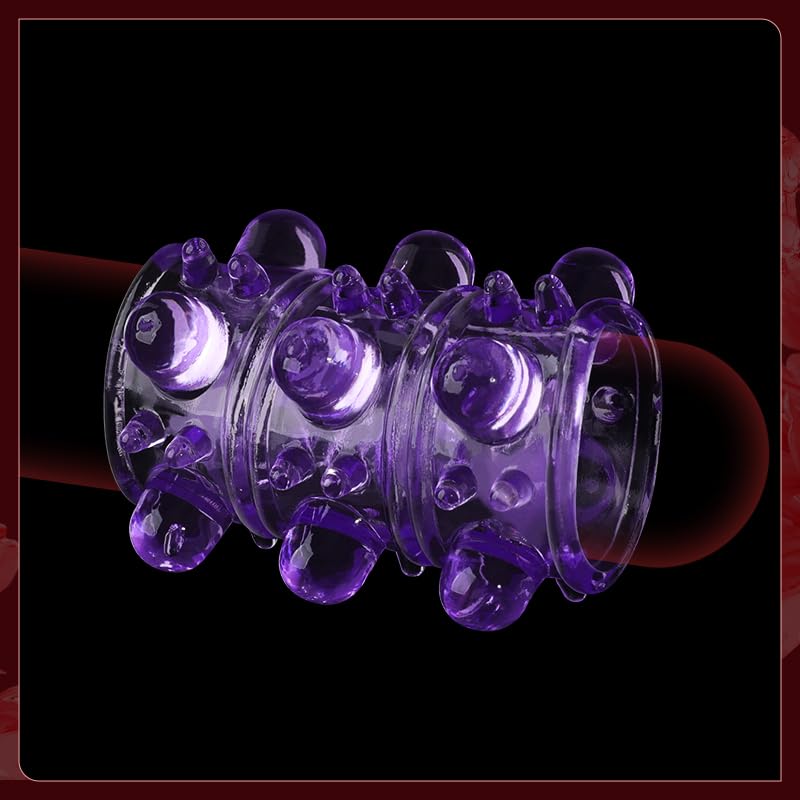 2 Pcs Penis Sleeve Girth Enhancer Sleeve With Large Particles for Men Erection Penis Enlarger,Cock Rings for Men