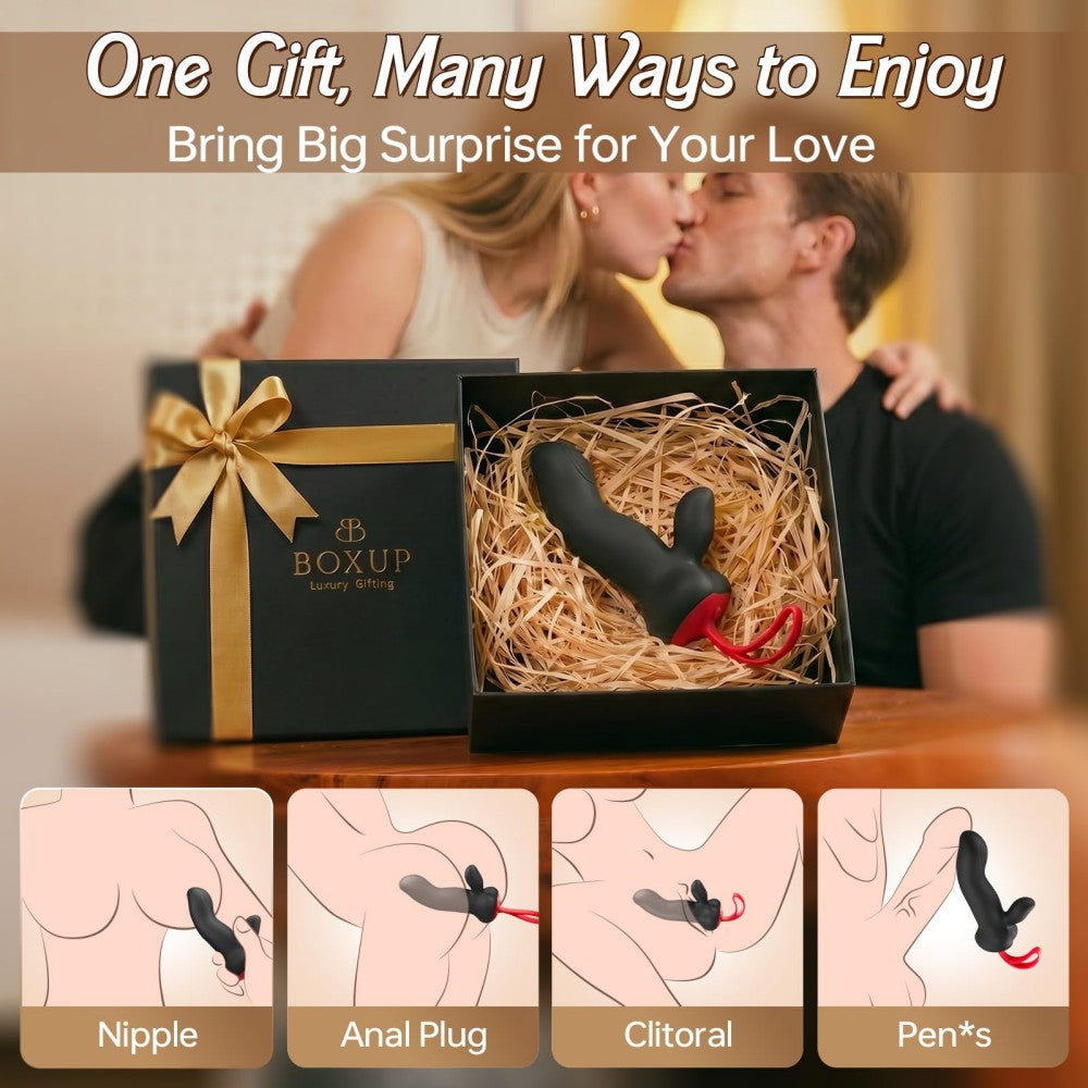2 in 1 APP Control Nipple Anal Clitoral Stimulator Dildo with Dual Motors & 9 Vibrations G Spot Vibrator